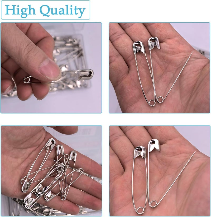Urmspst 100PCS Small Safety Pins, 2.1 inch, Rust-Resistant Nickel Plated Steel, Sharp Edge for Clothes, Sewing, Arts & Craft, Decorative (Silver) - Image 3